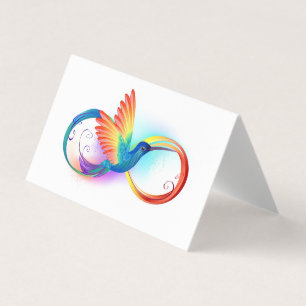 Regenboogvogel met oneindige symbolen visitekaartjes