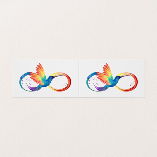 Regenboogvogel met oneindige symbolen visitekaartjes (Buitenkant ongevouwen)