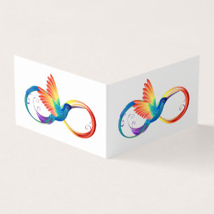 Regenboogvogel met oneindige symbolen visitekaartjes
