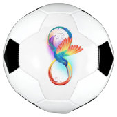 Regenboogvogel met oneindige symbolen voetbal (Gedraaid)