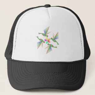 Regenboogvogels die een bloem kussen trucker pet