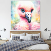 Regenboogvogels Flamingo 3 Canvas Afdruk (Insitu (Slaapkamer))