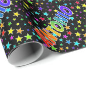 Regenboogvoornaam "ANTONIO" + sterren Cadeaupapier (Rol Hoek)