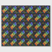 Regenboogvoornaam "BRAD" + sterren Cadeaupapier (Vlak)