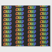 Regenboogvoornaam "CHAD"; Fun en kleurrijk Cadeaupapier (Vlak)