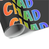 Regenboogvoornaam "CHAD"; Fun en kleurrijk Cadeaupapier (Rol Hoek)