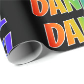 Regenboogvoornaam "DANIEL"; Fun en kleurrijk Cadeaupapier (Rol Hoek)