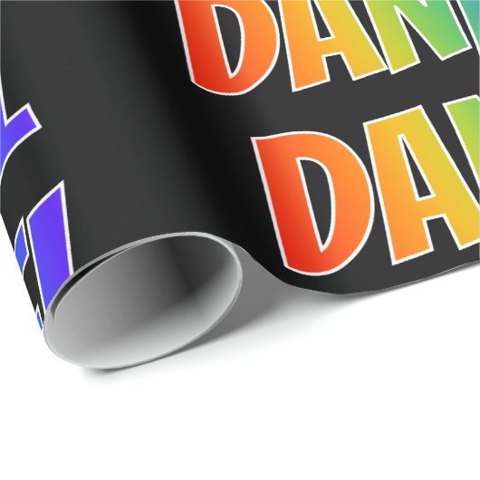 Regenboogvoornaam "DANIEL"; Fun en kleurrijk Cadeaupapier (Rol Hoek)