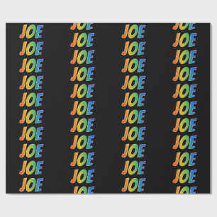 Regenboogvoornaam "JOE"; Fun en kleurrijk Cadeaupapier