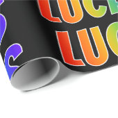 Regenboogvoornaam "LUCAS"; vun en kleurrijk Cadeaupapier (Rol Hoek)