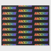 Regenboogvoornaam "MACKENZIE"; vun en kleurrijk Cadeaupapier (Vlak)