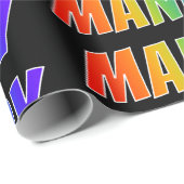 Regenboogvoornaam "MANDY"; Fun en kleurrijk Cadeaupapier (Rol Hoek)