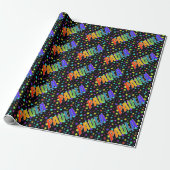 Regenboogvoornaam "PAULA" + sterren Cadeaupapier (Uitgerold)