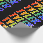 Regenboogvoornaam "TYLER"; vun en kleurrijk Cadeaupapier (Hoek)