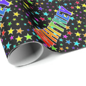 Regenboogvoornaam "WHITNEY" + sterren Cadeaupapier (Rol Hoek)
