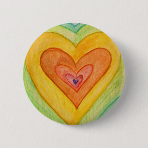 Regenboogvriendschap Harten Kunst Lapel Pins of Bu Ronde Button 5,7 Cm