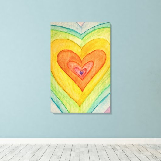 Regenboogvriendschap harten Prints schilderen (gro (Insitu (Houten vloer))