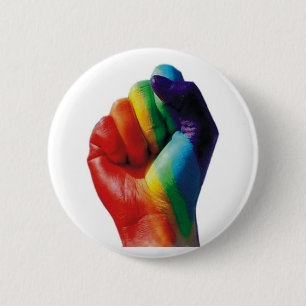 Regenboogvuist Ronde Button 5,7 Cm