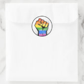 Regenboogvuist Ronde Sticker (Tas)
