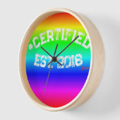 REGENBOOGWANDKLOK #GECERTIFICEERD (Hoek)