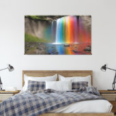 Regenboogwaterval Canvas Afdruk (Insitu (Slaapkamer))