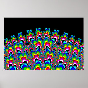 Regenboogwaterval - Fractale kunst Poster