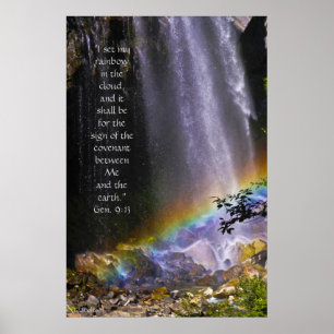Regenboogwaterval w/Scriptversie Verse Poster