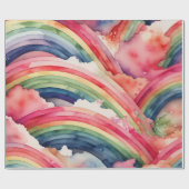 regenboogwaterverf cadeaupapier (Vlak)