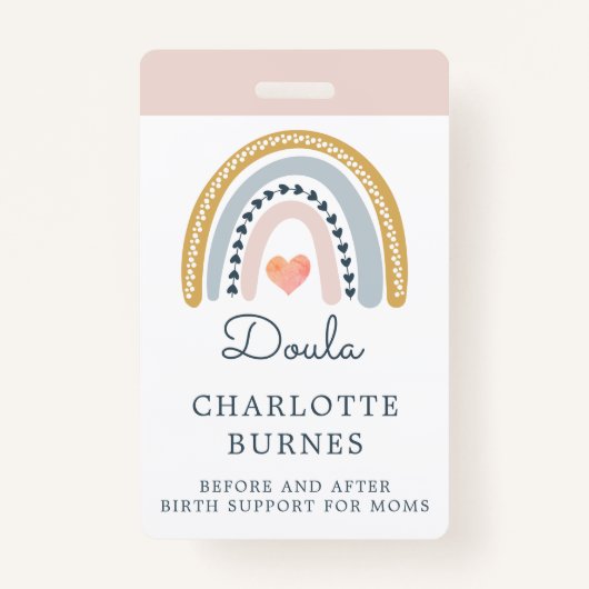 RegenboogWaterverf Doula Badge (Voorkant)