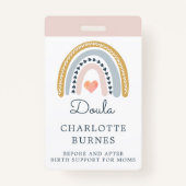 RegenboogWaterverf Doula Badge (Achterkant)