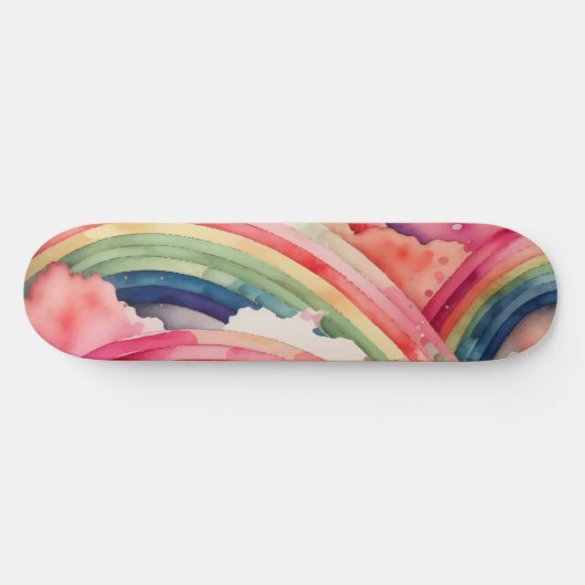regenboogwaterverf skateboard (Horizontaal)