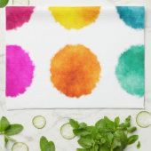 Regenboogwaterverf stippen theedoek (Gevouwen)