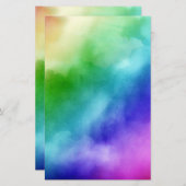 RegenboogWaterverven Briefpapier (Voorkant / Achterkant)