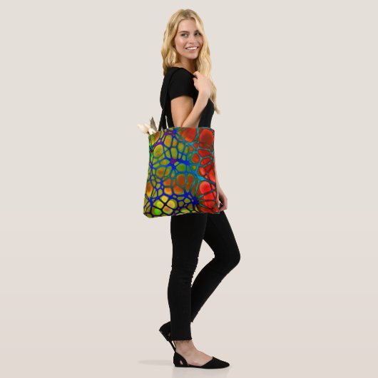 regenboogweb canvas tas (Op model)