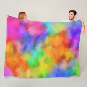 Regenboogwolken Fleece Deken