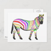 RegenboogZebra Briefkaart (Voorkant / Achterkant)