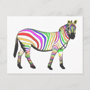 RegenboogZebra Briefkaart
