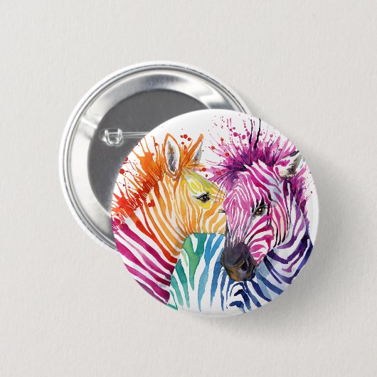 RegenboogZebra Button (Voorkant /achterkant)