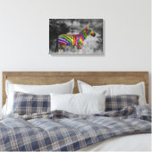 RegenboogZebra Canvas Afdruk (Insitu (Slaapkamer))