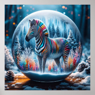 RegenboogZebra Poster