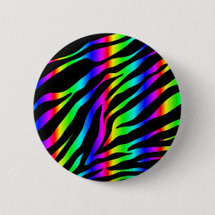 regenboogzebra ronde button 5,7 cm