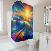 Regenboogzee Douchegordijn (In situ)