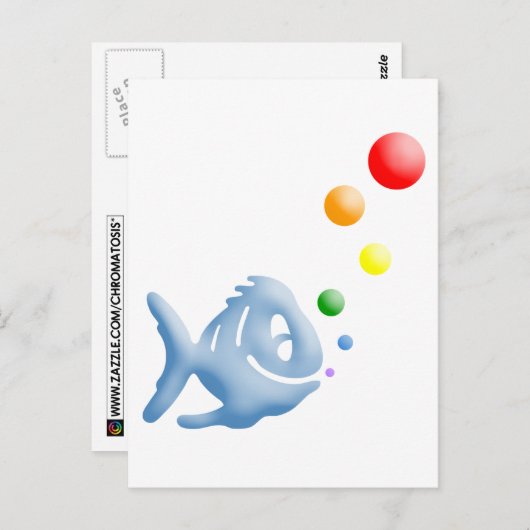 regenboogzeepbellen briefkaart (Voorkant / Achterkant)