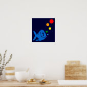 regenboogzeepbellen poster (Keuken)