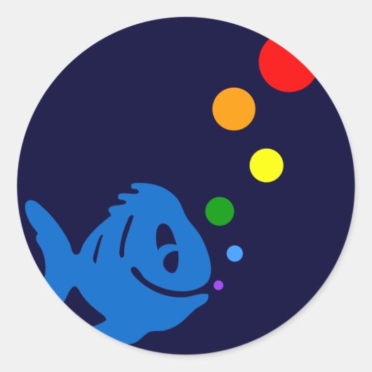 regenboogzeepbellen ronde sticker (Voorkant)