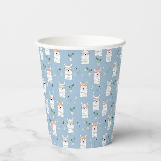 Regenboogzonnebrillen Llama Pattern Papieren Bekers (Achterkant)