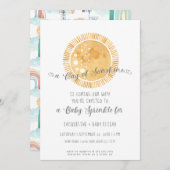 Regenboogzonneschijn Moderne Baby Waterverf Kaart (Voorkant / Achterkant)