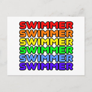 regenboogzwemmer briefkaart