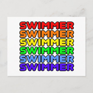 regenboogzwemmer briefkaart