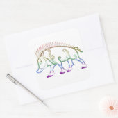 regenboogzwijn vierkante sticker (Envelop)